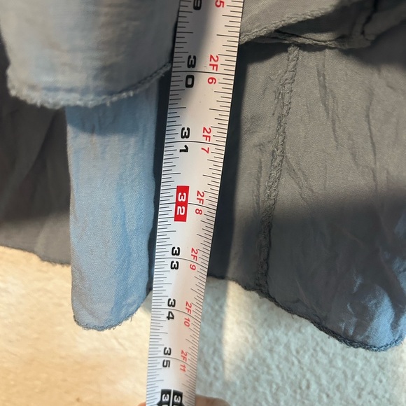 Sandra Fellini Made In Italy Light Blue Sleeveless Top Asymmetrical Lagenlook - Picture 2 of 13